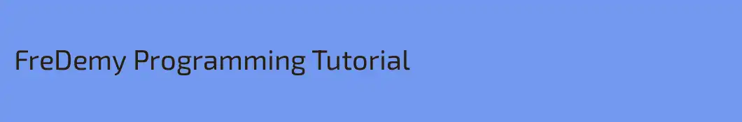 FreDemy Programming Tutorial